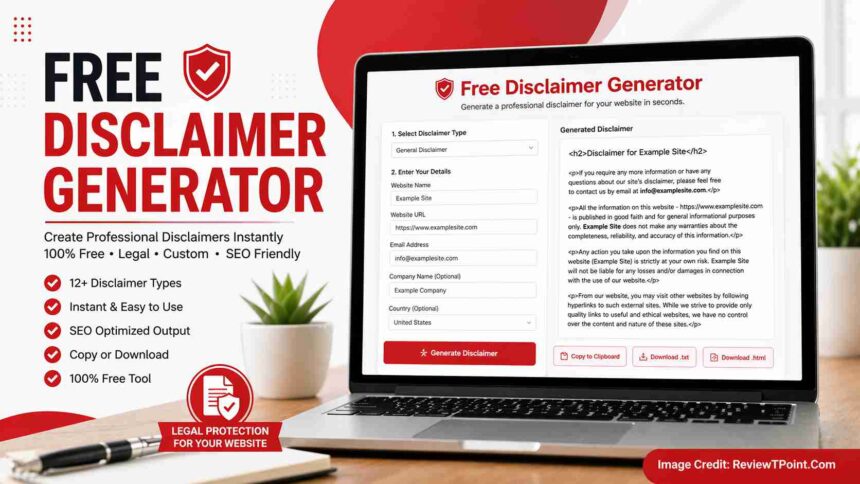 Free Disclaimer Generator for your online presence.