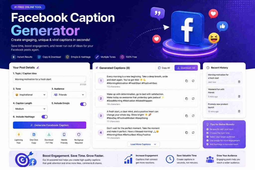 Facebook Caption Generator