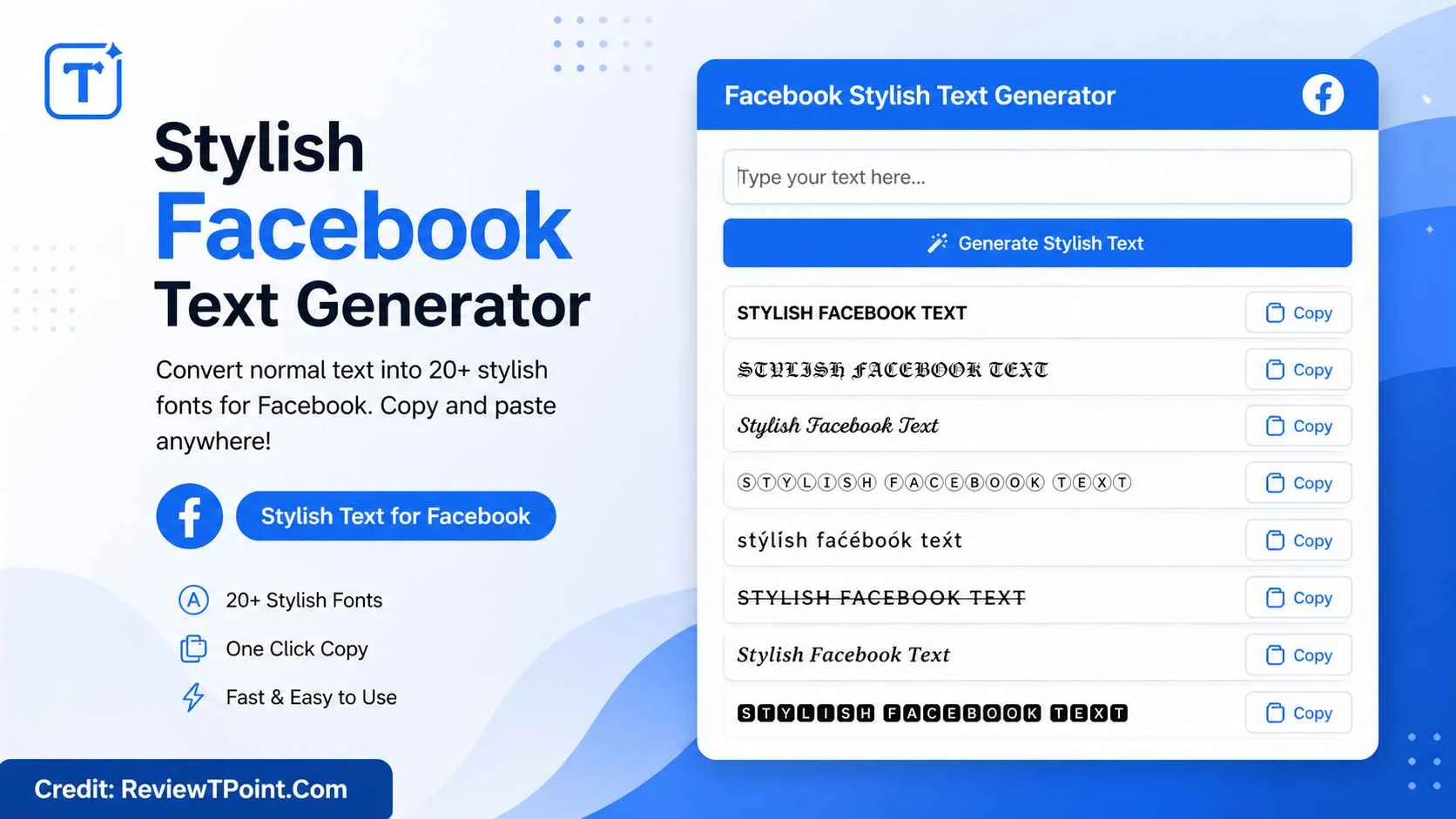 Generate stylish facebook text